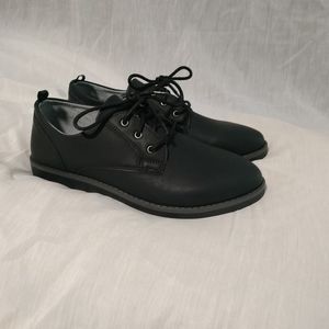 Wonder Nation Boys Oxford Dress Shoes-Youth 1-Black Uniform